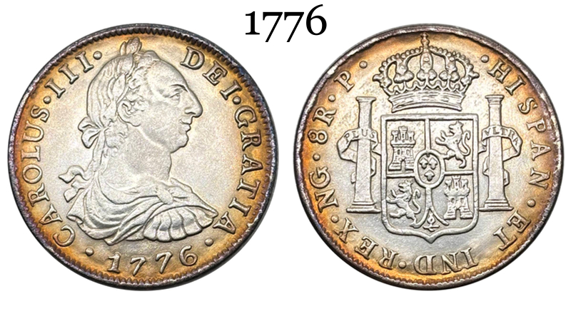 Mexico 1776 1778 8 Reals Carlos III Bust Facing Right Silver Plated Replica Coin Commemorative Medal,Historical Collectible Art Craft For Enthusiasts