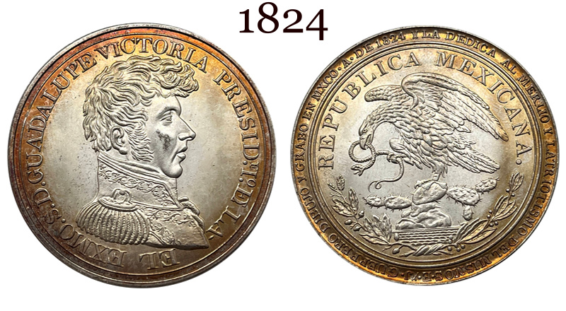 Mexico President Guadalupe Victoria Medal 1824 Silver Plated Replica Coin Commemorative Medal,Historical Collectible Art Craft For Enthusiasts