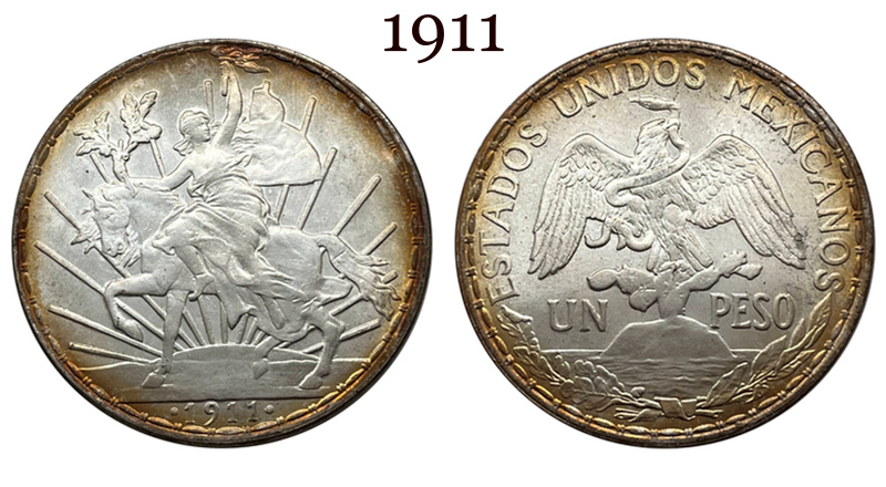 Mexico UN 1 Peso Caballito 1911 100th Anniversary Republic Independence Silver Plated Replica Coin Commemorative Medal,Historical Collectible Art Craft For Enthusiasts