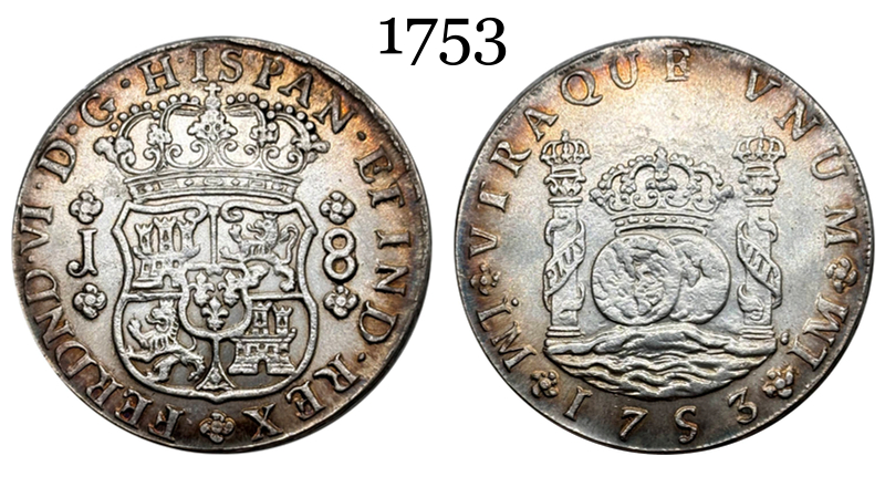 Mexico 8 Reales Fernando VI 1756 1755 1753 1767 1770 Silver Plated Replica Coin Commemorative Medal,Historical Collectible Art Craft For Enthusiasts