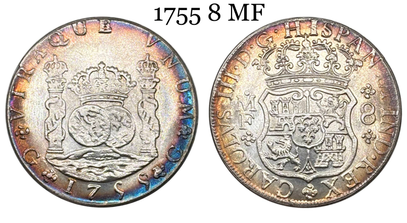 Mexico 8 Reales Fernando VI 1756 1755 1753 1767 1770 Silver Plated Replica Coin Commemorative Medal,Historical Collectible Art Craft For Enthusiasts