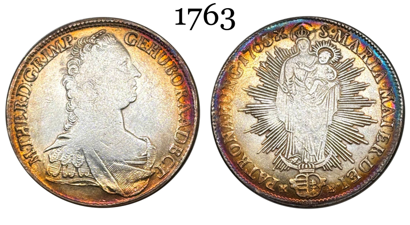 Hungary 1760 1763 1 Thaler Maria Theresa Silver Plated Replica Coin Commemorative Medal,Historical Collectible Art Craft For Enthusiasts