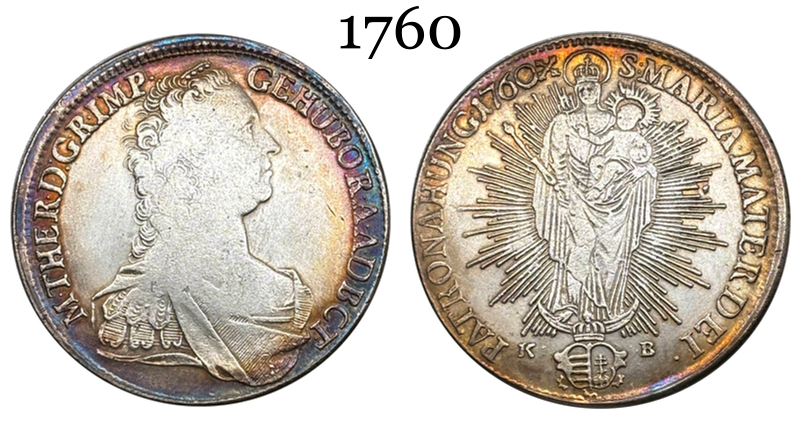 Hungary 1760 1763 1 Thaler Maria Theresa Silver Plated Replica Coin Commemorative Medal,Historical Collectible Art Craft For Enthusiasts