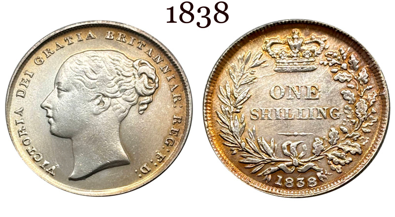 United Kingdom 1838 - 1883 14 Pcs Selling 1 One Shilling Victoria British Silver Plated Replica Coin Commemorative Medal,Historical Collectible Art Craft For Enthusiasts