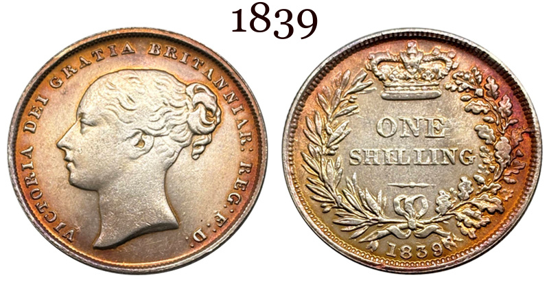 United Kingdom 1838 1839 1840 1844 1850 1851 1852 1853 1858 1869 1871 1879 1881 1883 1 One Shilling Victoria British Portrait Silver Plated Replica Coin Commemorative Medal,Historical Collectible Art Craft For Enthusiasts