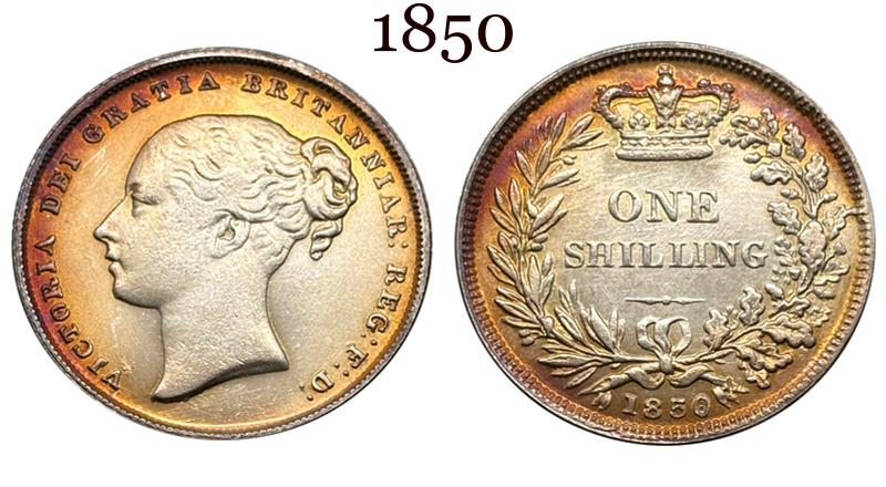 United Kingdom 1838 1839 1840 1844 1850 1851 1852 1853 1858 1869 1871 1879 1881 1883 1 One Shilling Victoria British Portrait Silver Plated Replica Coin Commemorative Medal,Historical Collectible Art Craft For Enthusiasts
