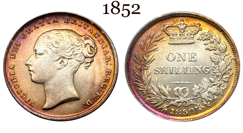 United Kingdom 1838 1839 1840 1844 1850 1851 1852 1853 1858 1869 1871 1879 1881 1883 1 One Shilling Victoria British Portrait Silver Plated Replica Coin Commemorative Medal,Historical Collectible Art Craft For Enthusiasts
