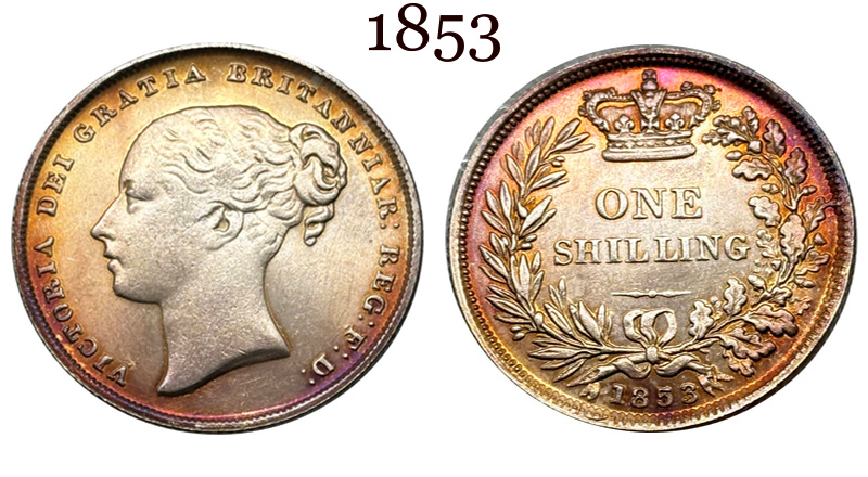 United Kingdom 1838 1839 1840 1844 1850 1851 1852 1853 1858 1869 1871 1879 1881 1883 1 One Shilling Victoria British Portrait Silver Plated Replica Coin Commemorative Medal,Historical Collectible Art Craft For Enthusiasts