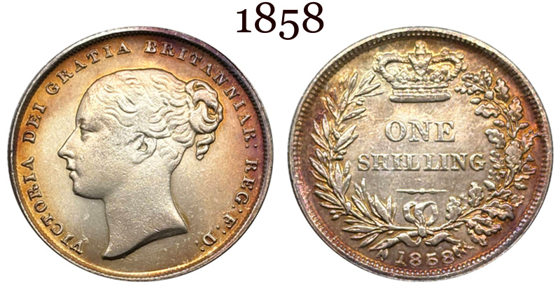 United Kingdom 1838 1839 1840 1844 1850 1851 1852 1853 1858 1869 1871 1879 1881 1883 1 One Shilling Victoria British Portrait Silver Plated Replica Coin Commemorative Medal,Historical Collectible Art Craft For Enthusiasts