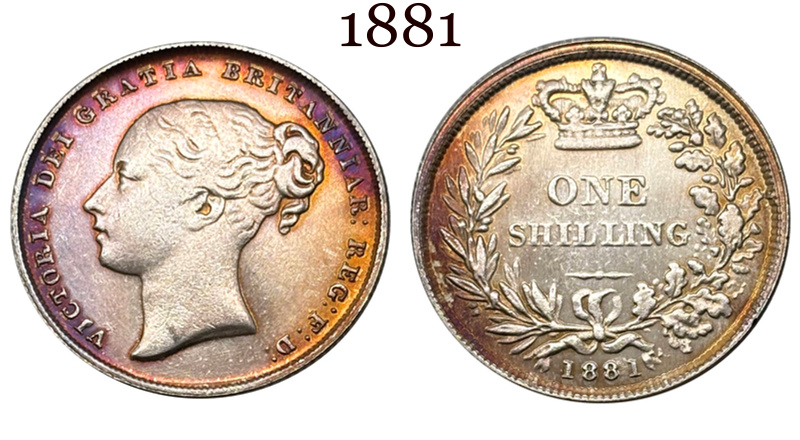 United Kingdom 1838 1839 1840 1844 1850 1851 1852 1853 1858 1869 1871 1879 1881 1883 1 One Shilling Victoria British Portrait Silver Plated Replica Coin Commemorative Medal,Historical Collectible Art Craft For Enthusiasts