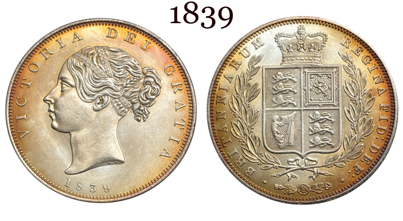 United Kingdom 1839-1887 29 Pcs Selling 1/2 Crown Victoria 1st Portrait Silver Plated Replica Coin Commemorative Medal,Historical Collectible Art Craft For Enthusiasts