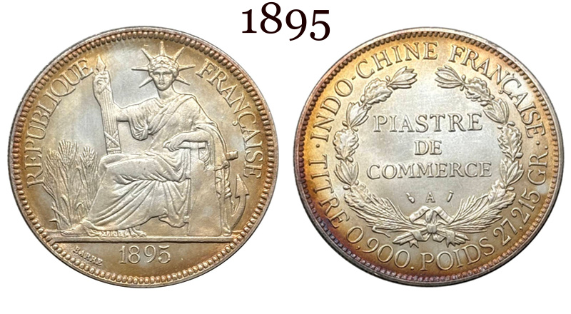 France Indochina 1 One Piastre 1886 1887 1888 1890 1895 1898 1899 1901 1906 1908 1909 1910 1913 1921 1922 1924 1925 1926 1927 1928 French Indochina Silver Plated Replica Coin Commemorative Medal,Historical Collectible Art Craft For Enthusiasts