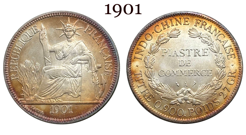 France Indochina 1 One Piastre 1886 1887 1888 1890 1895 1898 1899 1901 1906 1908 1909 1910 1913 1921 1922 1924 1925 1926 1927 1928 French Indochina Silver Plated Replica Coin Commemorative Medal,Historical Collectible Art Craft For Enthusiasts