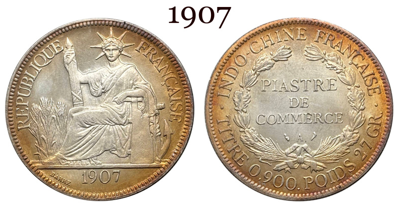 France Indochina 1 One Piastre 1886 1887 1888 1890 1895 1898 1899 1901 1906 1908 1909 1910 1913 1921 1922 1924 1925 1926 1927 1928 French Indochina Silver Plated Replica Coin Commemorative Medal,Historical Collectible Art Craft For Enthusiasts
