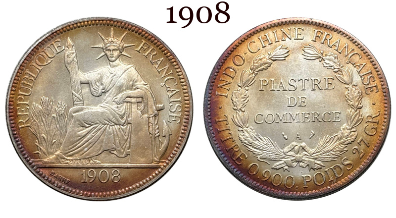 France Indochina 1 One Piastre 1886 1887 1888 1890 1895 1898 1899 1901 1906 1908 1909 1910 1913 1921 1922 1924 1925 1926 1927 1928 French Indochina Silver Plated Replica Coin Commemorative Medal,Historical Collectible Art Craft For Enthusiasts