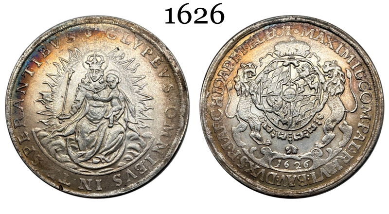 German States 1626 1 Thaler Maximilian I Electorate Of Bavaria Silver Plated Replica Coin Commemorative Medal,Historical Collectible Art Craft For Enthusiasts