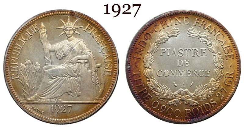 France Indochina 1 One Piastre 1886 1887 1888 1890 1895 1898 1899 1901 1906 1908 1909 1910 1913 1921 1922 1924 1925 1926 1927 1928 French Indochina Silver Plated Replica Coin Commemorative Medal,Historical Collectible Art Craft For Enthusiasts
