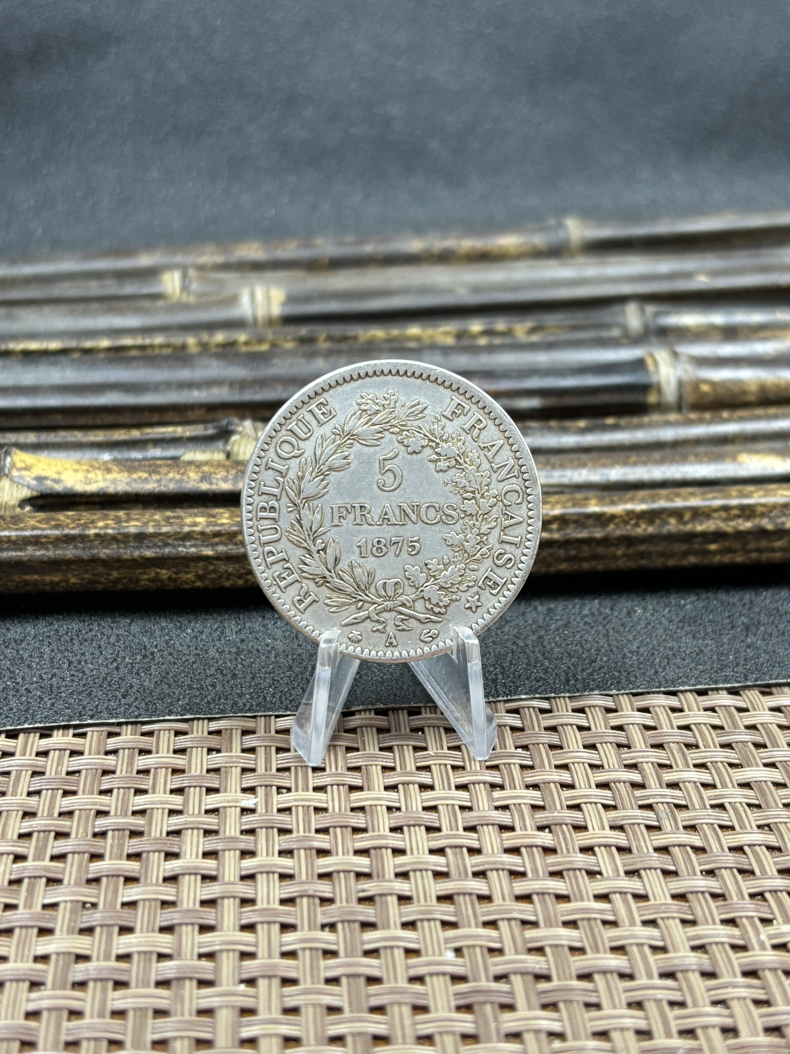 France 5 Francs 1875 Fifth Republic Metropolitan Silver Plated Replica Coin Commemorative Medal,Historical Collectible Art Craft For Enthusiasts
