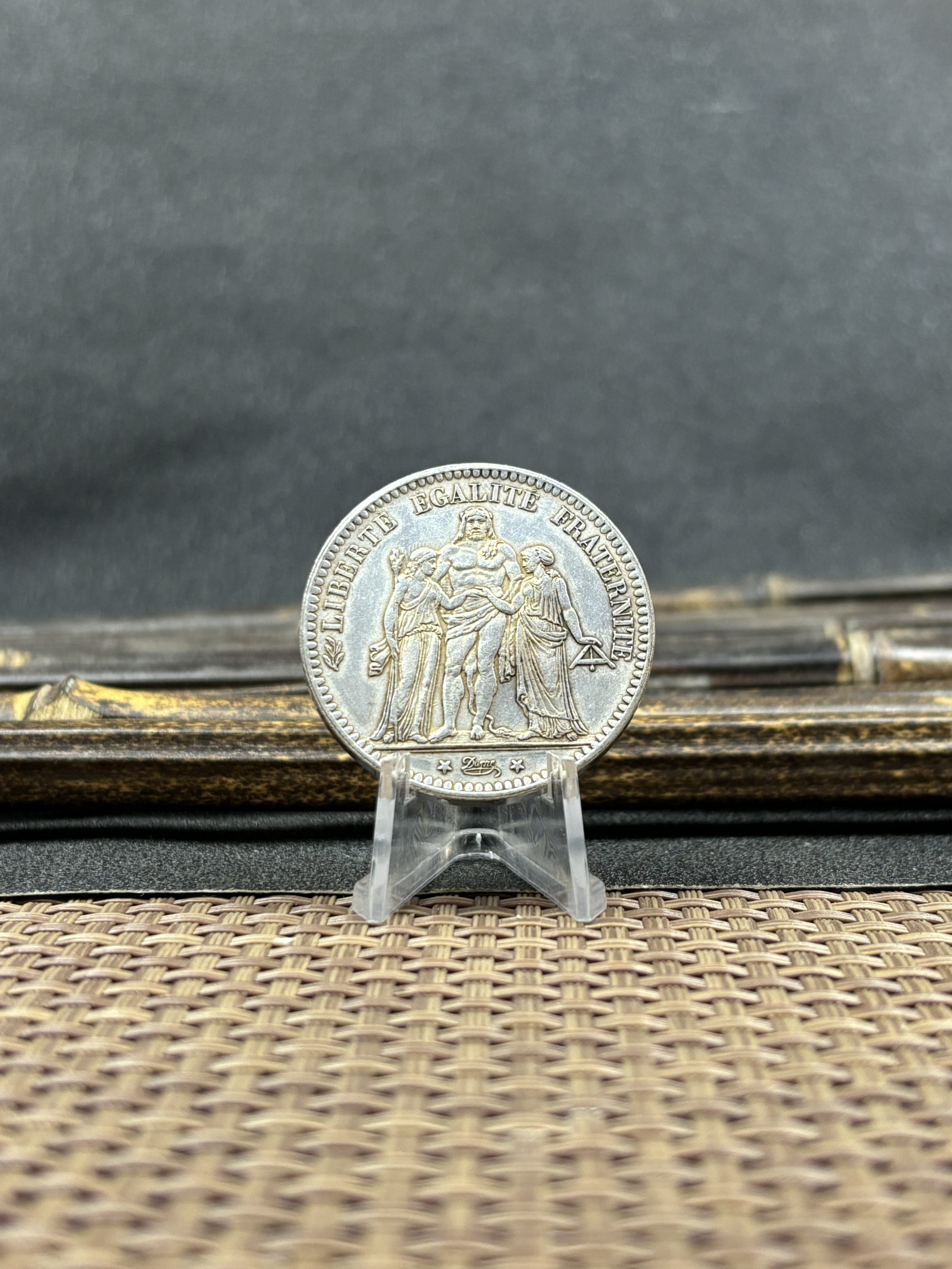 France 5 Francs 1875 Fifth Republic Metropolitan Silver Plated Replica Coin Commemorative Medal,Historical Collectible Art Craft For Enthusiasts