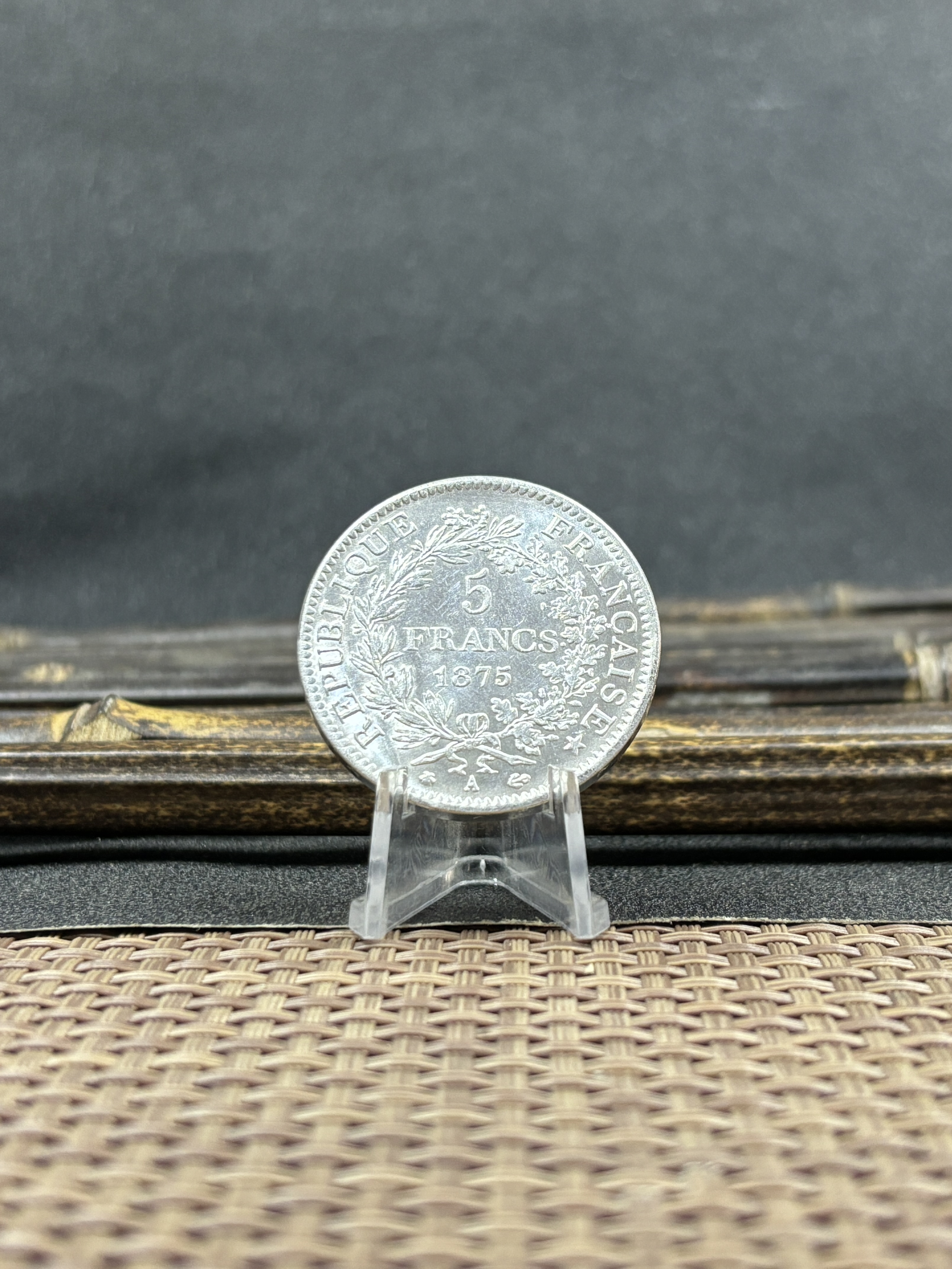 France 5 Francs 1875 Fifth Republic Metropolitan Silver Plated Replica Coin Commemorative Medal,Historical Collectible Art Craft For Enthusiasts