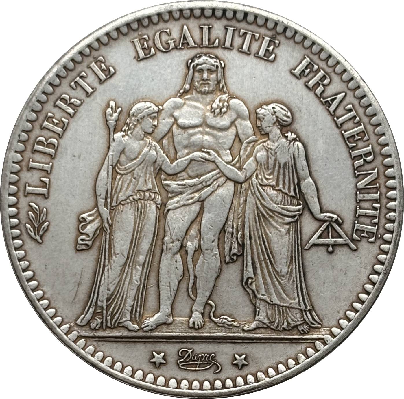 France 5 Francs 1875 Fifth Republic Metropolitan Silver Plated Replica Coin Commemorative Medal,Historical Collectible Art Craft For Enthusiasts