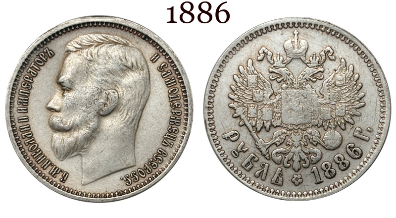Russia Empire 1886 1888 1894 1895 1896 1897 1898 1899 1900 1901 1906 1907 1908 1912 1913 1 One Ruble Nikolai II Silver Plated Replica Coin Commemorative Medal,Historical Collectible Art Craft For Enthusiasts