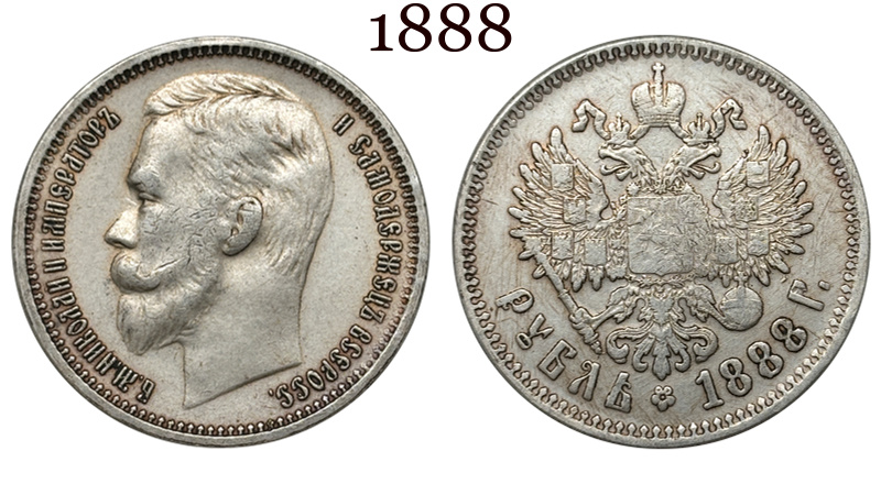 Russia Empire 1886 1888 1894 1895 1896 1897 1898 1899 1900 1901 1906 1907 1908 1912 1913 1 One Ruble Nikolai II Silver Plated Replica Coin Commemorative Medal,Historical Collectible Art Craft For Enthusiasts