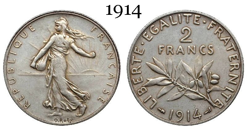 France 2 Francs 1914 1915 1916 1917 Liberte Egalite Republic Silver Plated Replica Coin Commemorative Medal,Historical Collectible Art Craft For Enthusiasts