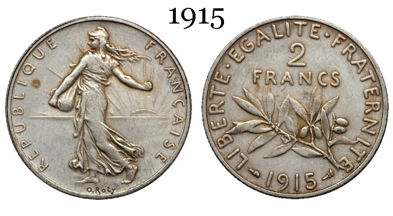 France 2 Francs 1914 1915 1916 1917 Liberte Egalite Republic Silver Plated Replica Coin Commemorative Medal,Historical Collectible Art Craft For Enthusiasts