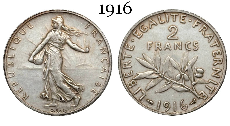 France 2 Francs 1914 1915 1916 1917 Liberte Egalite Republic Silver Plated Replica Coin Commemorative Medal,Historical Collectible Art Craft For Enthusiasts