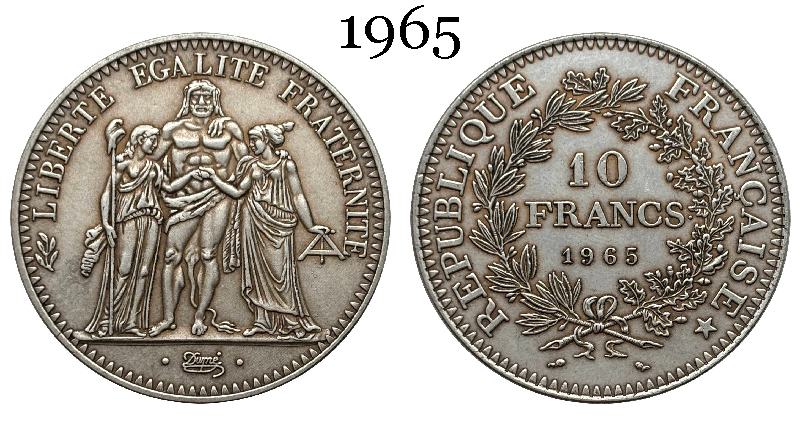 France 10 Francs 1965 1966 1967 1968 1969 1970 1971 Fifth Republic Metropolitan Silver Plated Replica Coin Commemorative Medal,Historical Collectible Art Craft For Enthusiasts