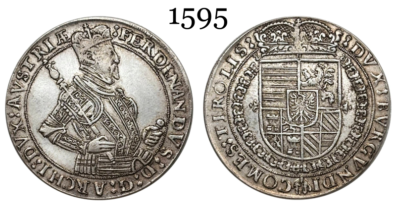 Austrian States 1577 - 1595 1 Thaler Ferdinand II Hall Silver Plated Metal Replica Coin Commemorative Medal,Historical Collectible Art Craft For Enthusiasts