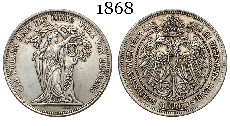 Austrian States 1868 Shooting Thaler  Francis Joseph I Third German Silver Plated Metal Replica Coin Commemorative Medal,Historical Collectible Art Craft For Enthusiasts