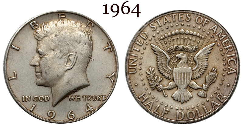 US 1964-1974 15 Pcs United States ½ Kennedy Half Dollar Liberty Silver Plated Replica Coin Commemorative Medal,Historical Collectible Art Craft For Enthusiasts
