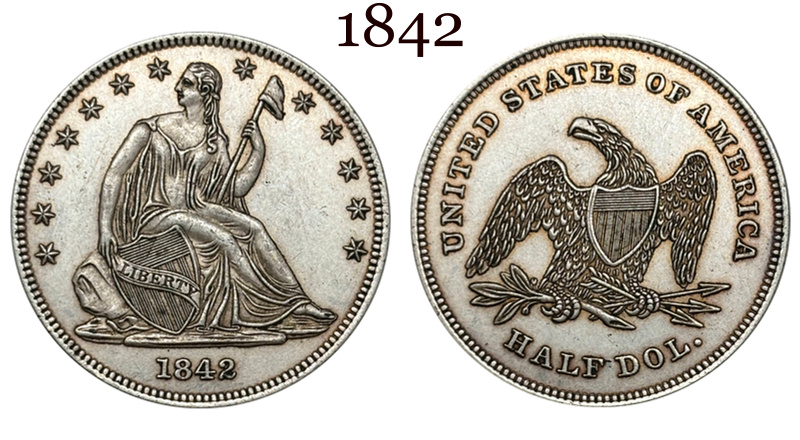 US 1839 -1891 Full Set Seated Liberty 1/2 Half Dollar America United States Replica Coin Commemorative Medal,Historical Collectible Art Craft For Enthusiasts