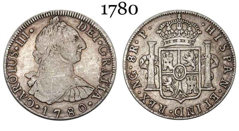 Mexico Peru 1780 1805 8 Reales Charles III IIII Colonial Milled Coinage Silver Plated Metal Replica Coin Commemorative Medal,Historical Collectible Art Craft For Enthusiasts