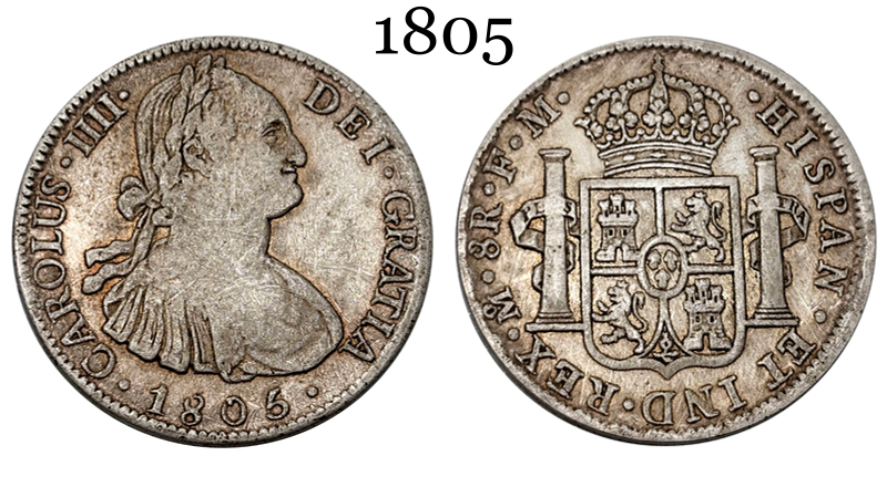 Mexico Peru 1780 1805 8 Reales Charles III IIII Colonial Milled Coinage Silver Plated Metal Replica Coin Commemorative Medal,Historical Collectible Art Craft For Enthusiasts