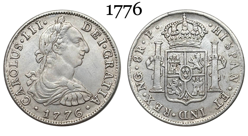 Mexico 1776 1778 8 Reals Carlos III Bust Facing Right Silver Plated Replica Coin Commemorative Medal,Historical Collectible Art Craft For Enthusiasts