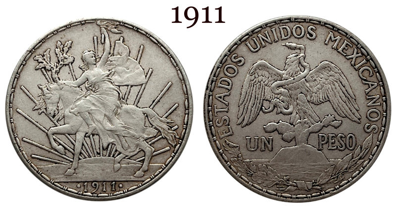 Mexico UN 1 Peso Caballito 1911 100th Anniversary Republic Independence Silver Plated Replica Coin Commemorative Medal,Historical Collectible Art Craft For Enthusiasts