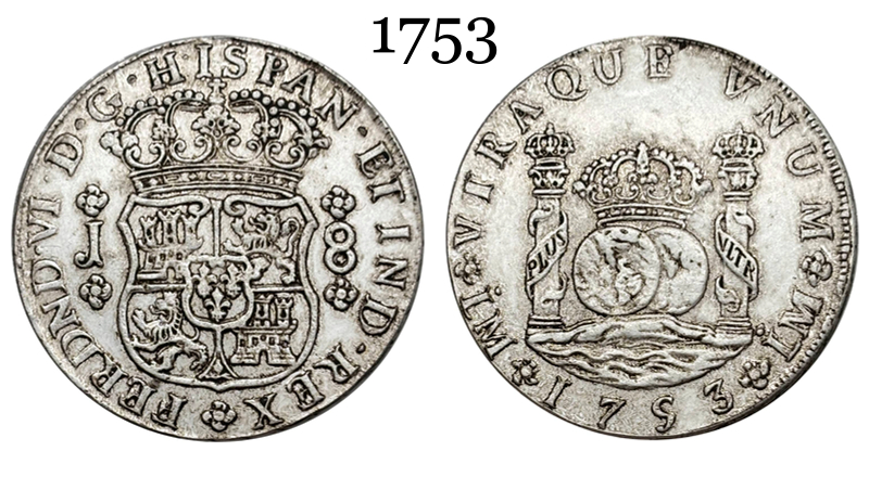 Mexico 8 Reales Fernando VI 1756 1755 1753 1767 1770 Silver Plated Replica Coin Commemorative Medal,Historical Collectible Art Craft For Enthusiasts