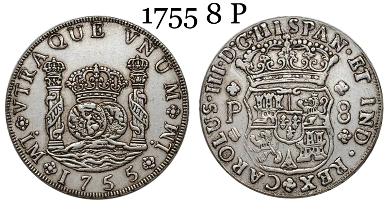 Mexico 8 Reales Fernando VI 1756 1755 1753 1767 1770 Silver Plated Replica Coin Commemorative Medal,Historical Collectible Art Craft For Enthusiasts