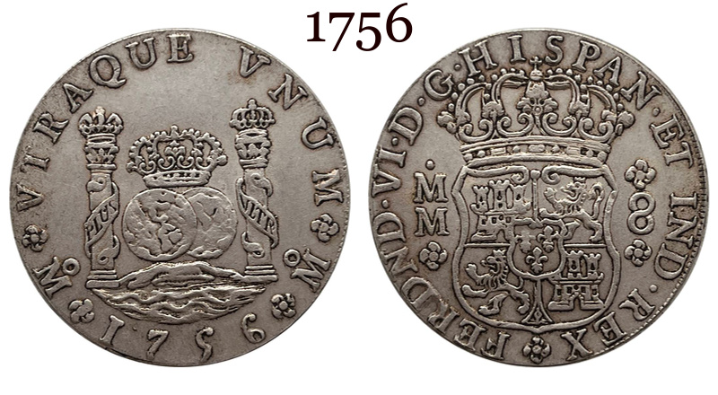 Mexico 8 Reales Fernando VI 1756 1755 1753 1767 1770 Silver Plated Replica Coin Commemorative Medal,Historical Collectible Art Craft For Enthusiasts