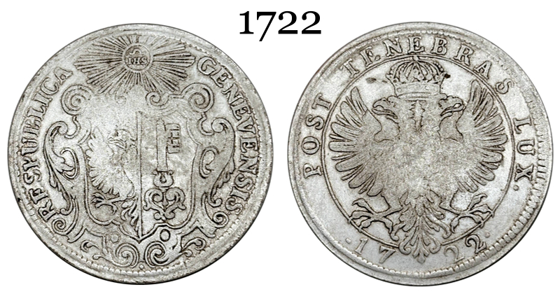City Of Geneva 1722 1 Thaler Swiss Silver Plated Replica Coin Commemorative Medal,Historical Collectible Art Craft For Enthusiasts