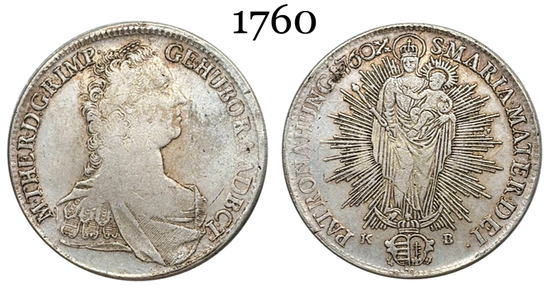 Hungary 1760 1763 1 Thaler Maria Theresa Silver Plated Replica Coin Commemorative Medal,Historical Collectible Art Craft For Enthusiasts