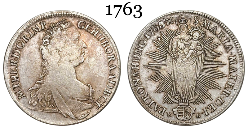 Hungary 1760 1763 1 Thaler Maria Theresa Silver Plated Replica Coin Commemorative Medal,Historical Collectible Art Craft For Enthusiasts