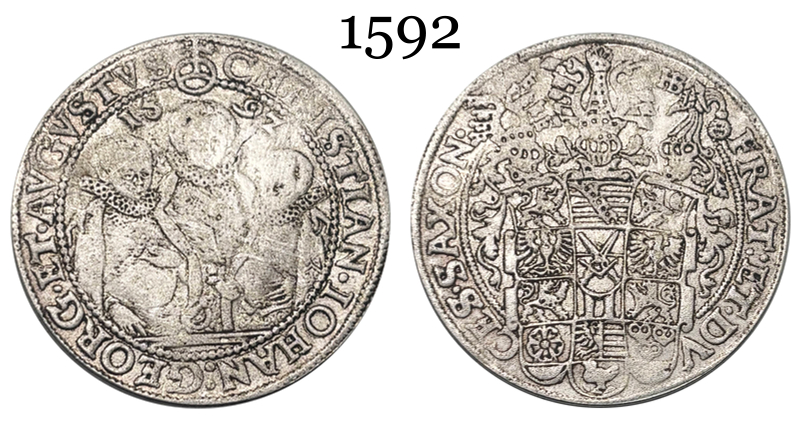German States 1592 1 Thaler Christian II John George Augustus Three Brothers Thaler Silver Plated Metal Replica Coin Commemorative Medal,Historical Collectible Art Craft For Enthusiasts