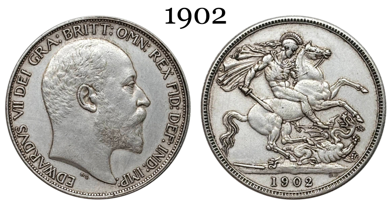 United Kingdom 1902 1 Crown Edward VII British Silver Plated Replica Coin Commemorative Medal,Historical Collectible Art Craft For Enthusiasts