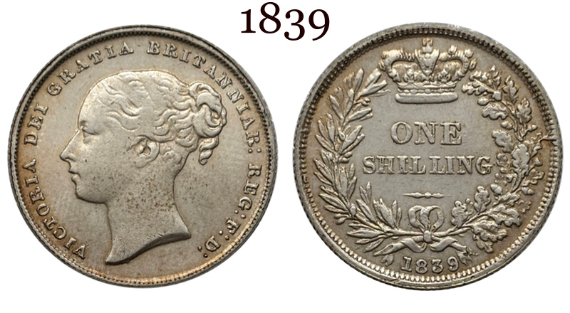 United Kingdom 1838 1839 1840 1844 1850 1851 1852 1853 1858 1869 1871 1879 1881 1883 1 One Shilling Victoria British Portrait Silver Plated Replica Coin Commemorative Medal,Historical Collectible Art Craft For Enthusiasts