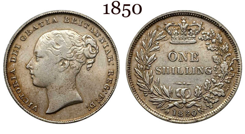 United Kingdom 1838 1839 1840 1844 1850 1851 1852 1853 1858 1869 1871 1879 1881 1883 1 One Shilling Victoria British Portrait Silver Plated Replica Coin Commemorative Medal,Historical Collectible Art Craft For Enthusiasts