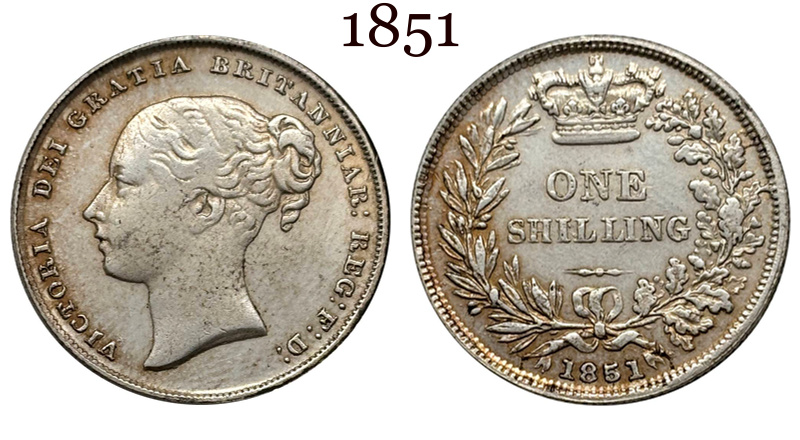 United Kingdom 1838 1839 1840 1844 1850 1851 1852 1853 1858 1869 1871 1879 1881 1883 1 One Shilling Victoria British Portrait Silver Plated Replica Coin Commemorative Medal,Historical Collectible Art Craft For Enthusiasts